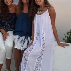 White lace maxi dress